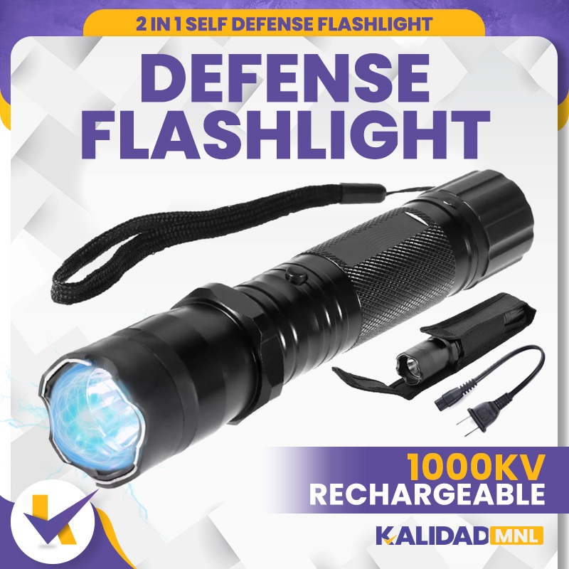 2 in 1 Rechargeable Powerful LED Tactical Safety Flashlight V7l2