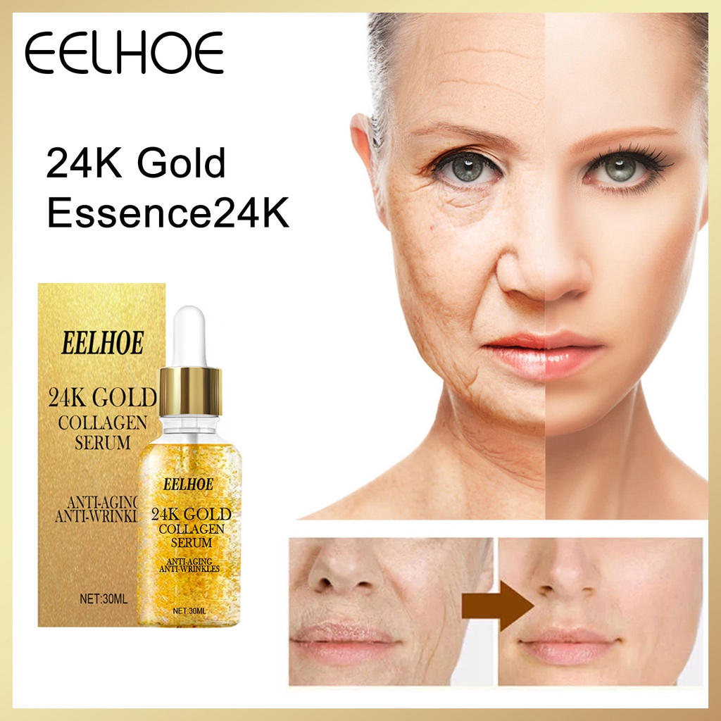 Eelhoe 24K Gold Collagen Serum Hyaluronic Acid Whitening AntiWrinkle