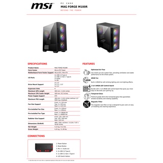 MSI MAG Forge M100R mATX Tower Gaming Desktop Casing PC Case | MESH AIR ...