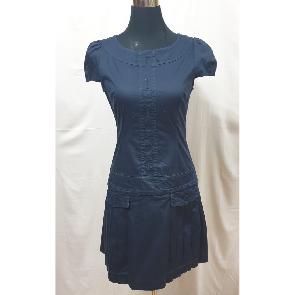 fitted navy blue dress