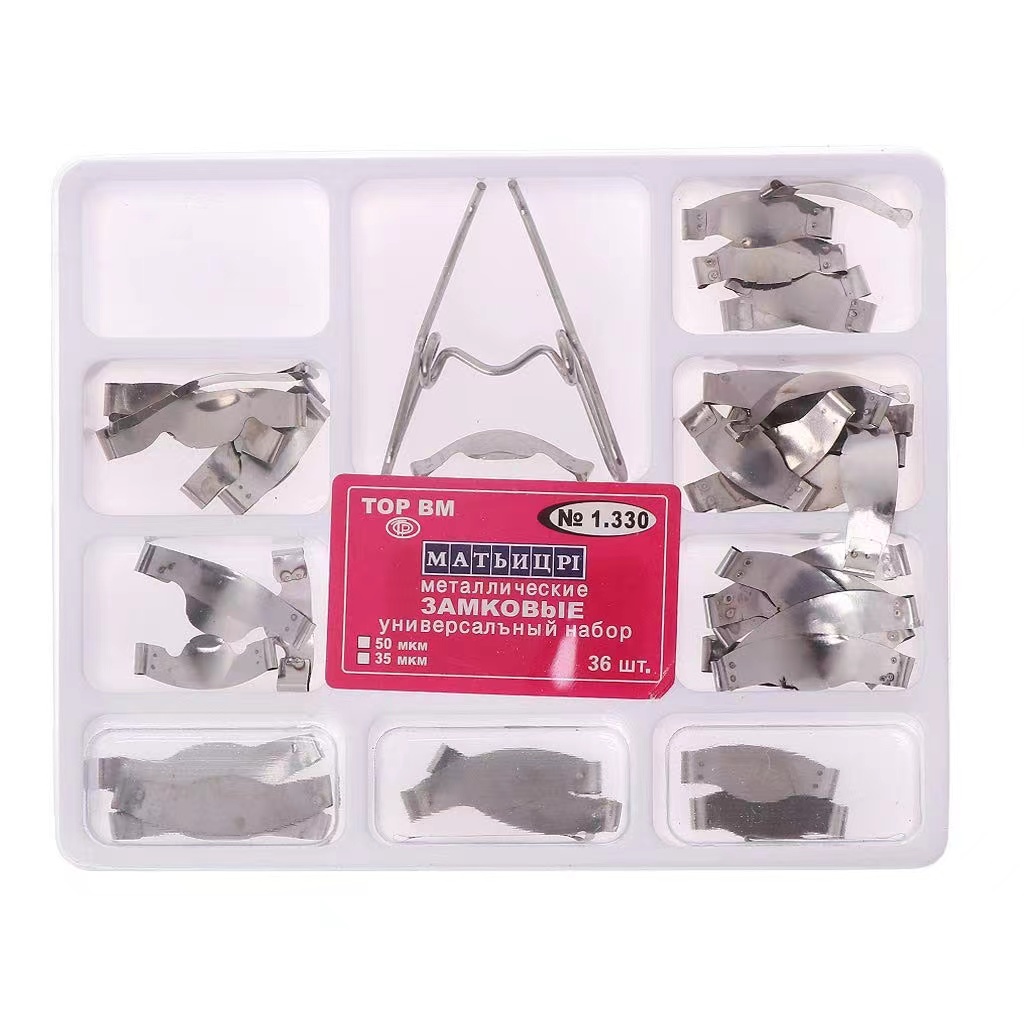 Dental Saddle Contoured Metal Matrices Matrix Universal Kit with Spring ...