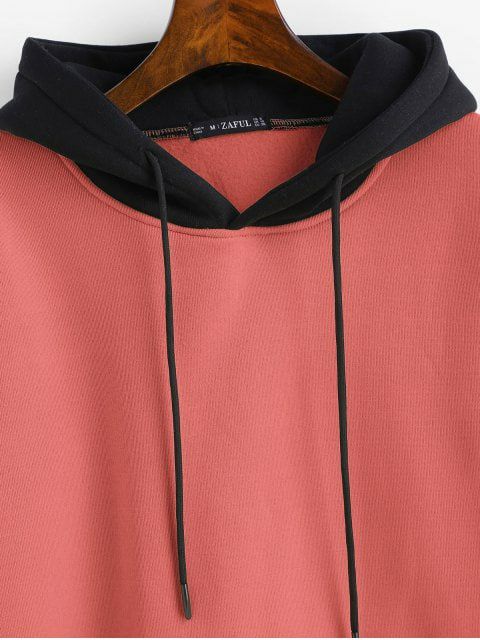 zaful pouch pocket fleece pullover hoodie