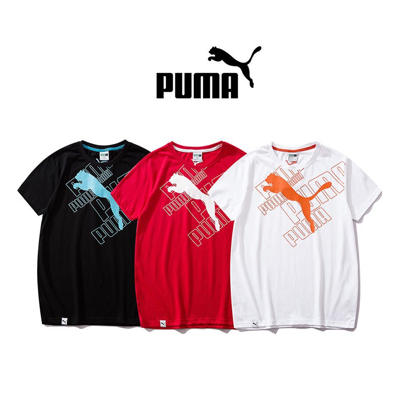 puma black and white t shirt