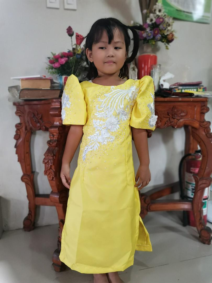 KIDS FILIPINIANA DRESS Floral Patadyong Philippine National Filipiniana ...