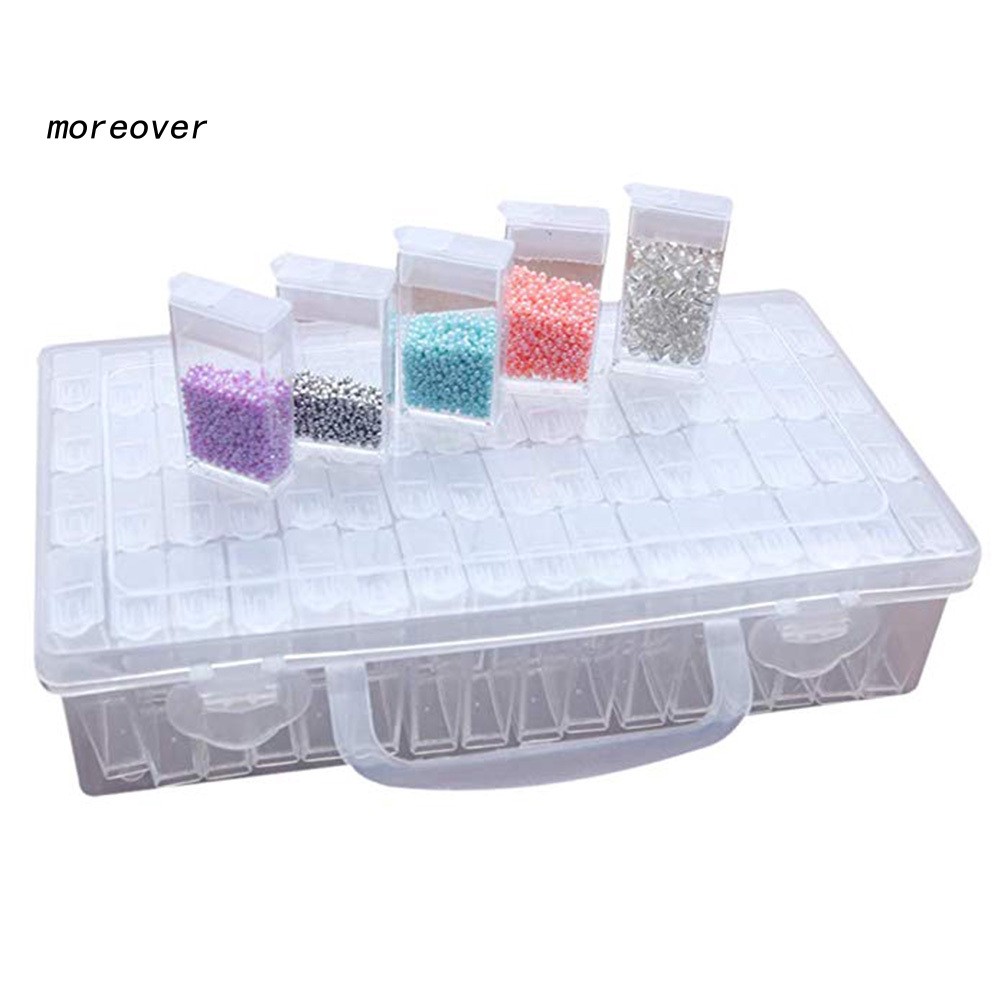 Rhinestone Diamond Painting Storage Box With Plastic Clear Bottles Diy Craft Rhinestones Jewelry Divider Organizer Zipper Box Color Pink Size 60 Slots Walmart Canada