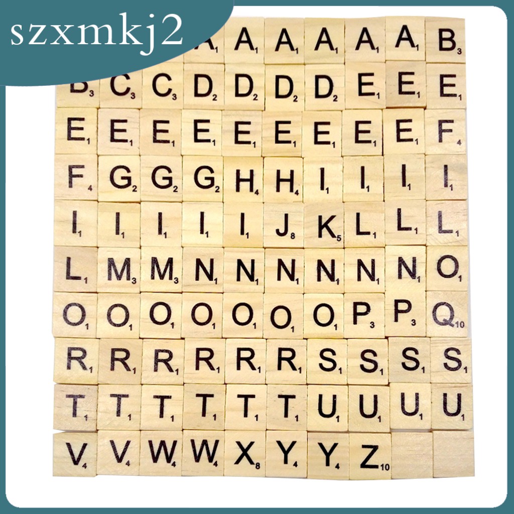 Cutest 100pcs A To Z Wood Tile Black Letters Puzzle Alphabets Board Crafts Shopee Philippines