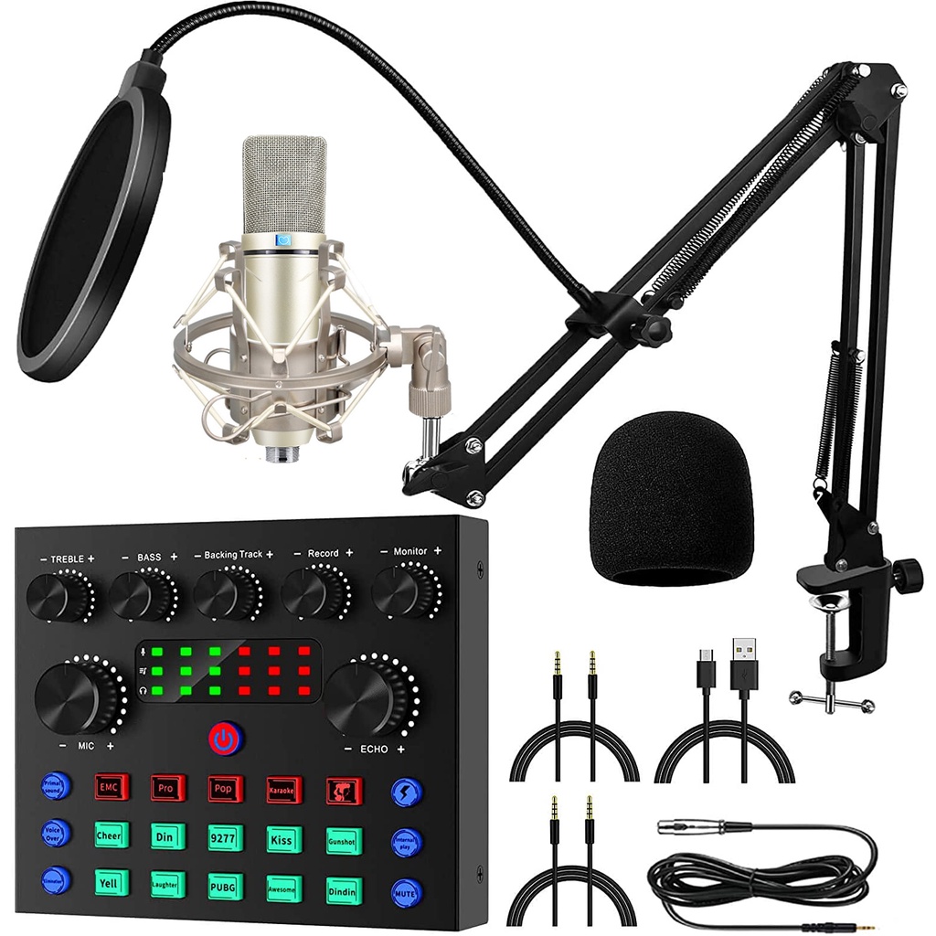 V8S Sound Card With U87 Microphone Condenser Complete Set V8S+U87 Mic Original Condenser