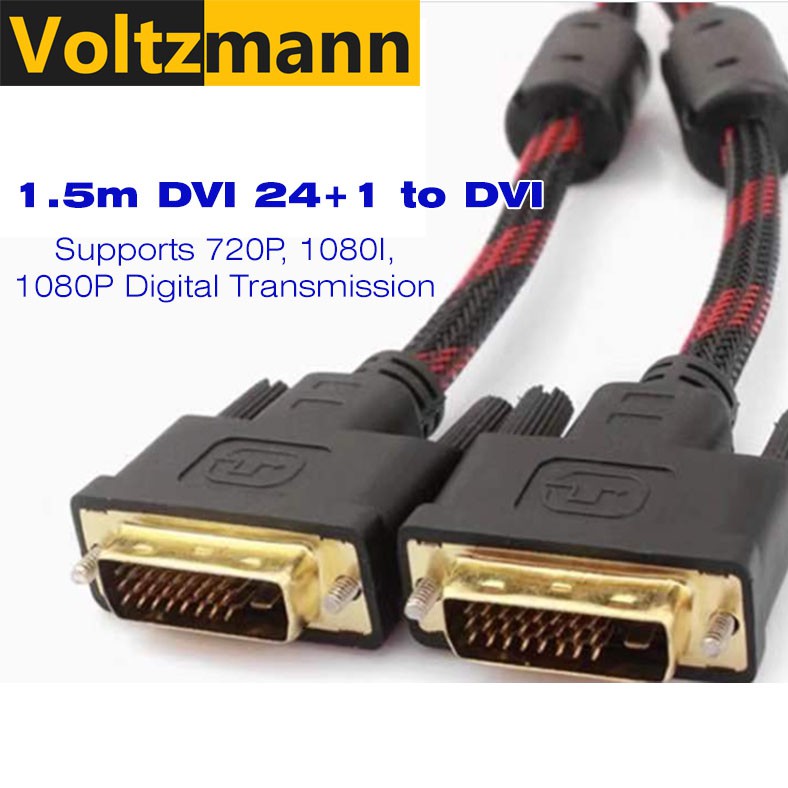 DVI to DVI Male to Male Computer TV Monitor PC Signal Cable DVID (24+1