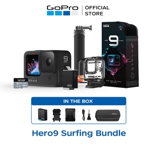 [Surfing Bundle] GoPro HERO9 Black 5K video and 20MP photos, Enduro Rechargeable Battery, Floating Hand Grip, Waterproof Case, 128GB SD Card