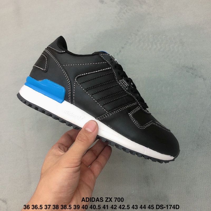 Spot] Adidas ZX 700 Leather Couple Sneakers Sport All Black Running Shoes  Sports Trainers | Shopee Philippines