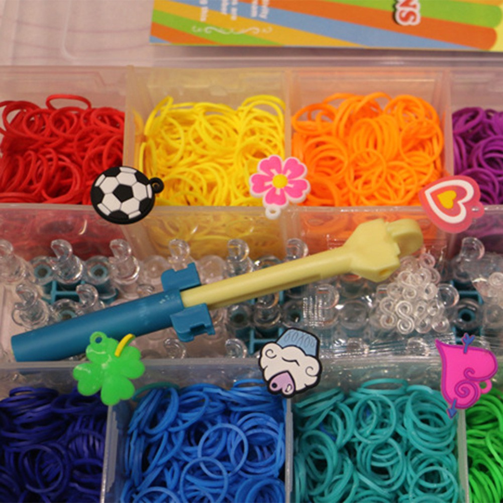 Rubber Loom Bands Kit Rubber Bands Twist Loom Set Bracelet Making Tools