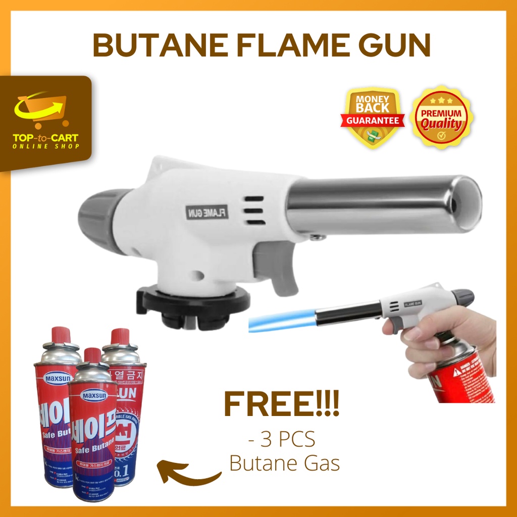 ONSALE Butane Flame *Gun 3PCS FREE BUTANE GAS TORCH Cooking Camping Gas