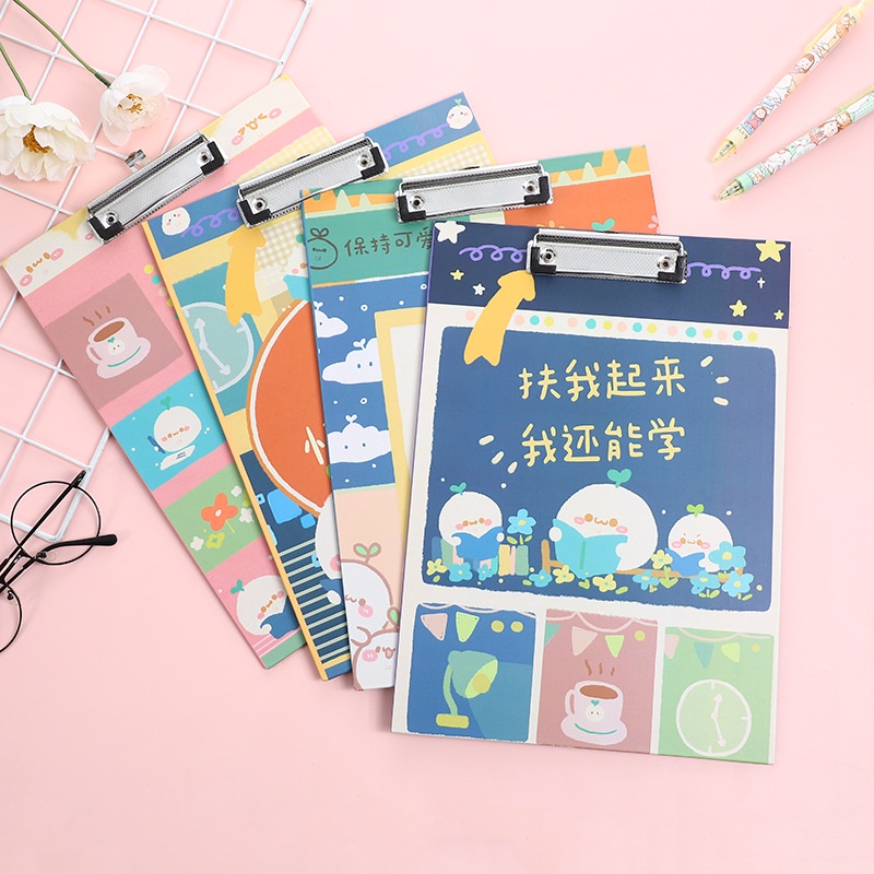 Xueba Series a4 Wooden Board Clip ins Cartoon Splint Writing Student Hard Pad Exam Folder