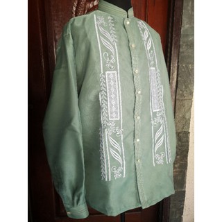 Sage Green Barong Tagalog organza fabric | Shopee Philippines