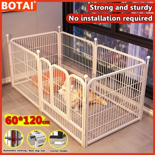 Adjustable Dog Cage Dog Fences Size 60x60cm x 6 pcs (Black、White) Dog Kennel Pet Fence Pet Cage dog
