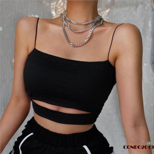 womens black cut out tops