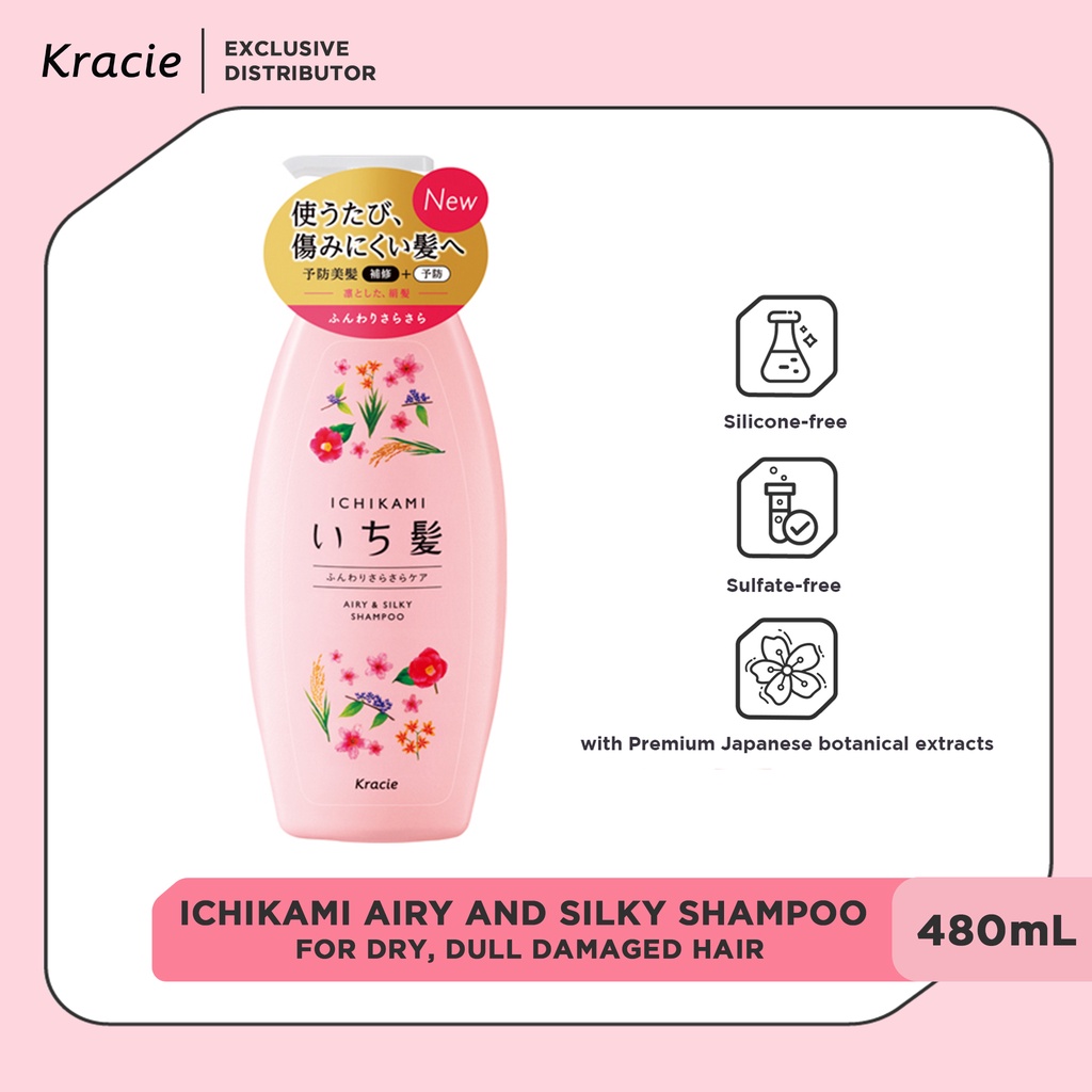 ICHIKAMI Airy & Silky Hair Care Shampoo [Cherry Blossoms, Sulfate and