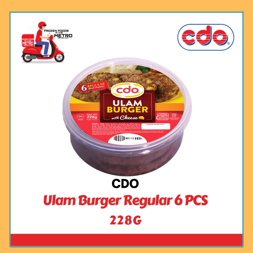 CDO Ulam Burger (6pcs or 9pcs pack) 225 grams Shopee Philippines