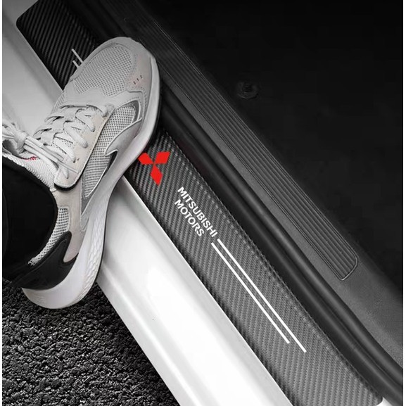 Mitsubishi Ready Stock Carbon Fiber Car Door Sill Sticker Protector Shopee Philippines