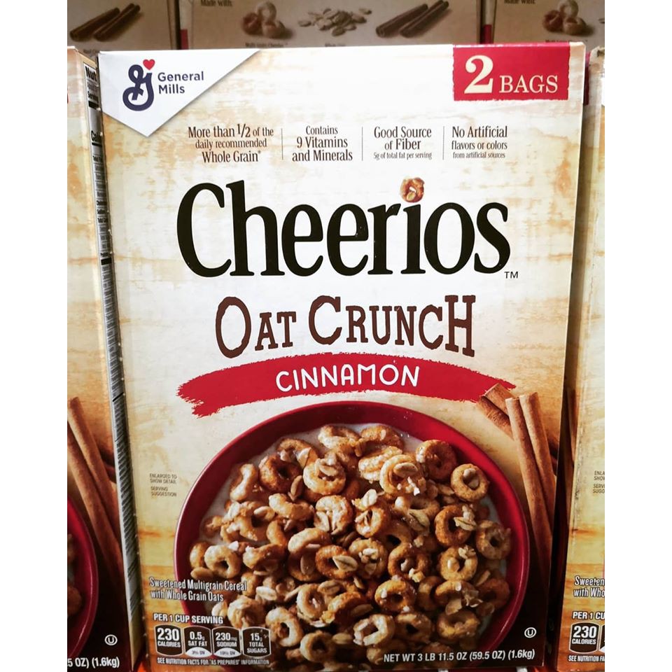 BIG Cheerios Oat Crunch Cinnamon 2 Bags Inside Healthy Food Shopee