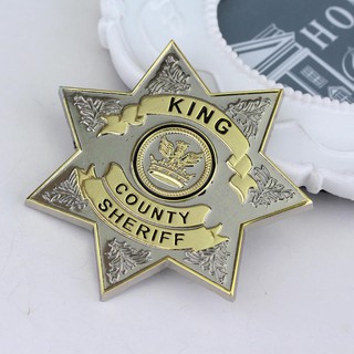 Walking Dead Metal Sheriff Badge Brooch #3