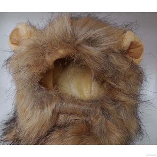 COD 1002 Pet Cat Dog Emulation Lion Hair Mane Ears Cap Autumn Lion Mane Wig Ehkd #4