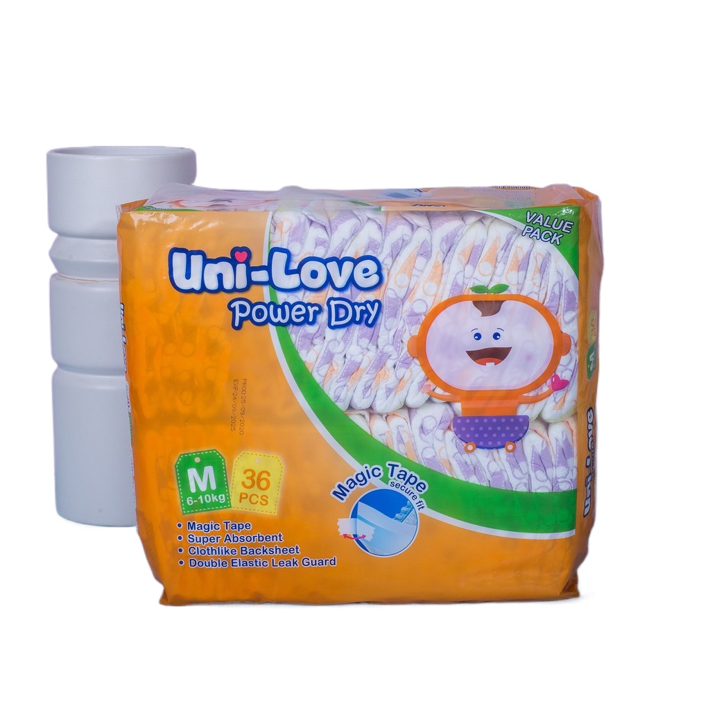 [Ready Stock] UniLove Powerdry Baby Diaper 36's (Medium) Pack of 2 Spot price