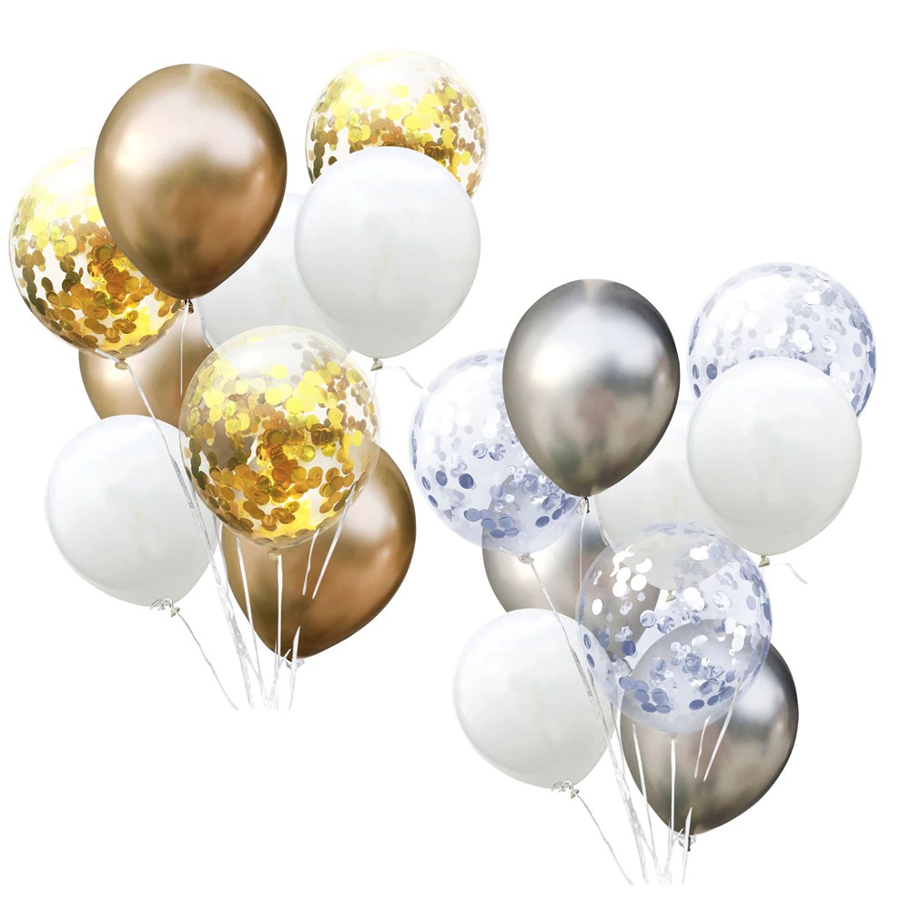 gold silver balloons