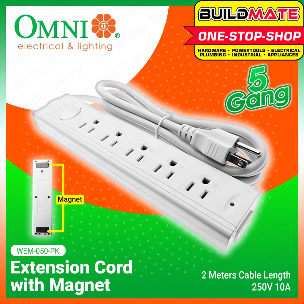 OMNI Universal Extension Cord Set with Power Strip WEM050 WEM