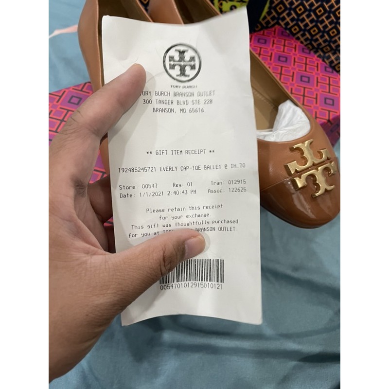 Brand new Tory Burch Everly Ballet Shoes (Tan) | Shopee Philippines