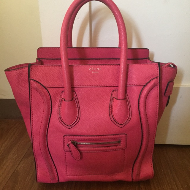 celine mini luggage red