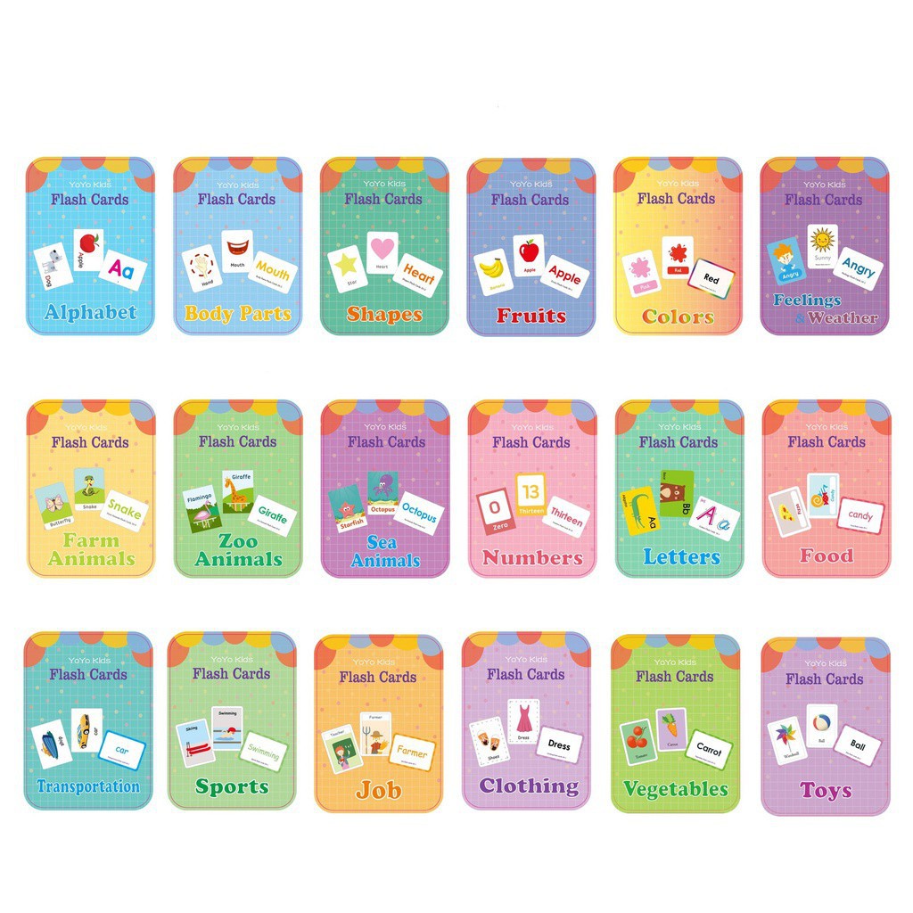 Kids Learning Montessori Pocket Cards Toys Richardy 14PCS Shapes English Words FlashCards or Toddlers Perfect for Pre-K Decorations Background Wall Stickers 