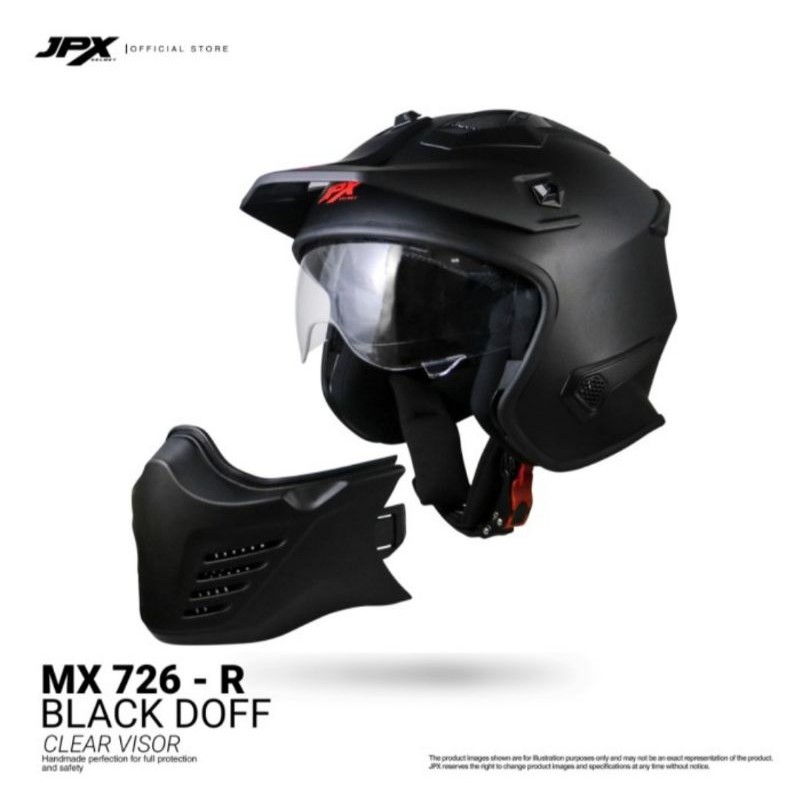  Helmet  Helmet  Jpx  Mx726 Burgundy Black Doff Shopee 