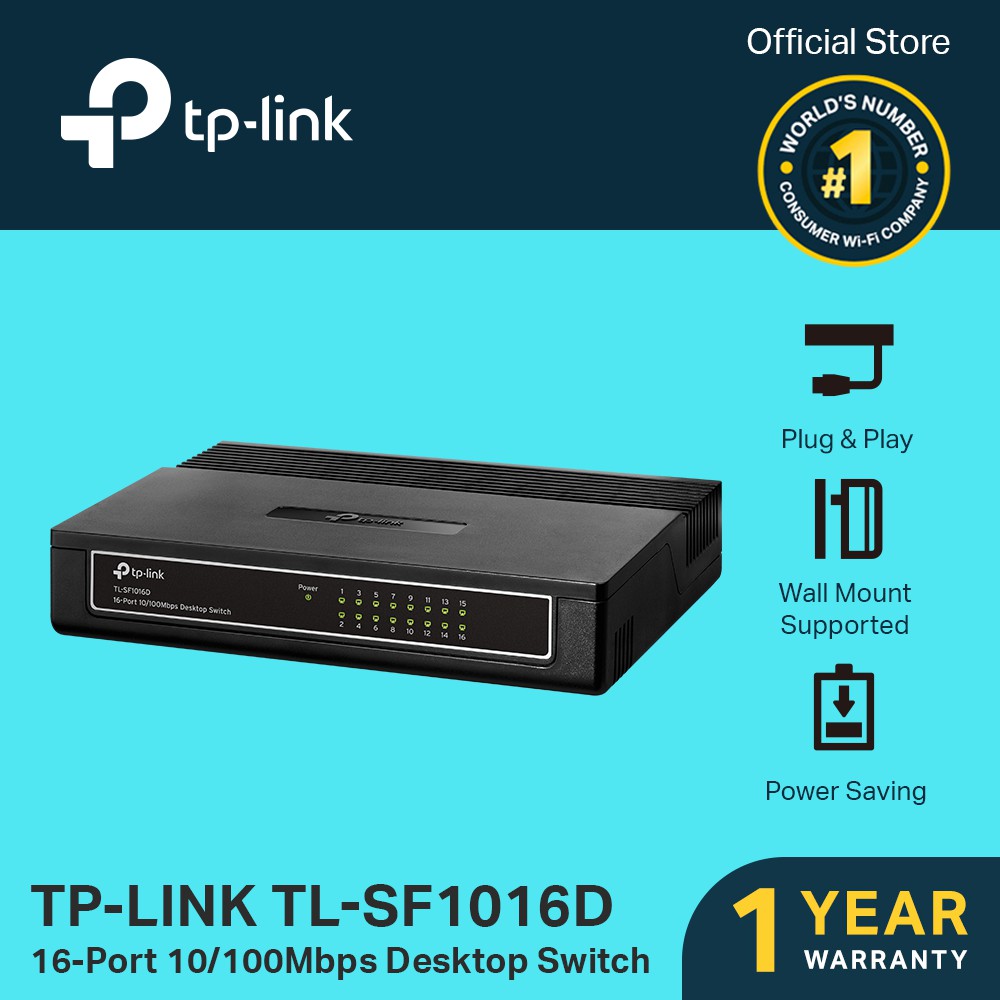 TPLink TLSF1016D 16Port 10/100Mbps Desktop Switch Network