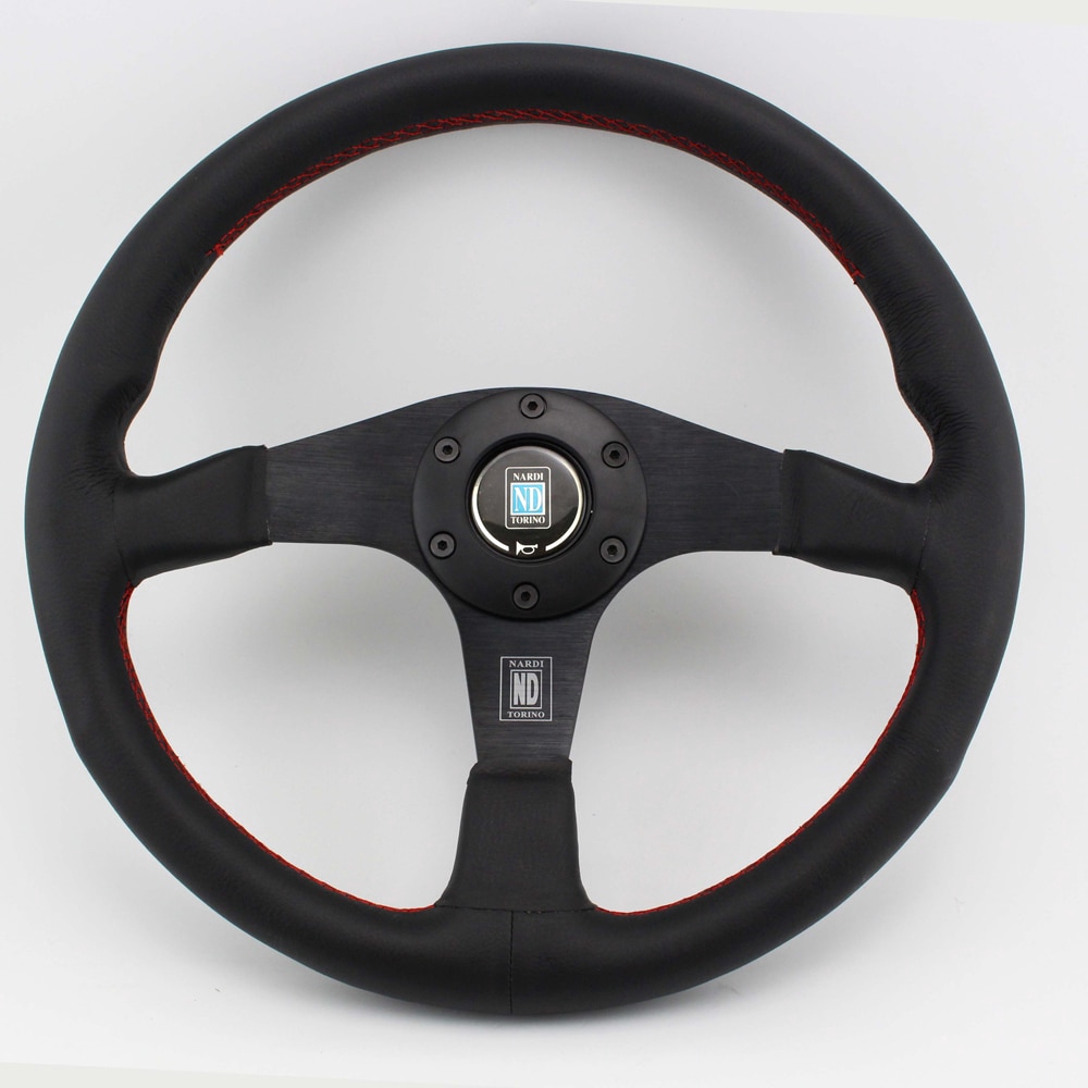 Nardi 350MM Steering Wheel Flat Style Real Leather 14inch 350mm Auto ...