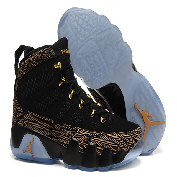 jordan 9 retro black and gold