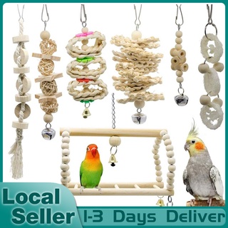 7 Pcs Birds Parrot Chew Toys Birds Parrots Swing Toy For Small to Large Bird