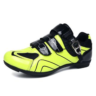 yellow cycling shoes