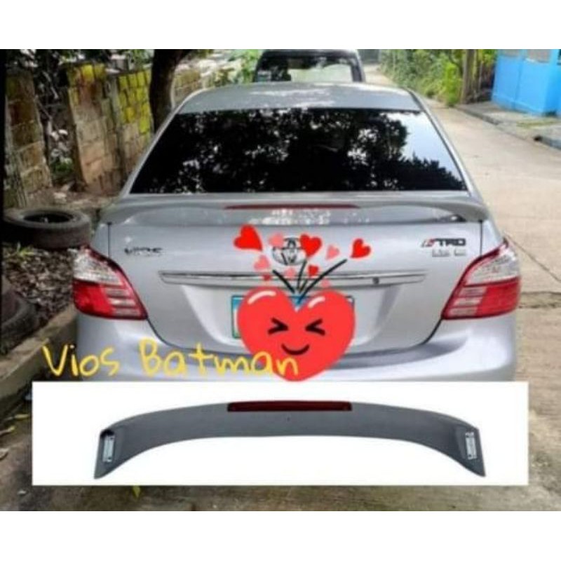 Vios Batman Spoiler Clip Type With 3rd Brake Light | Shopee Philippines