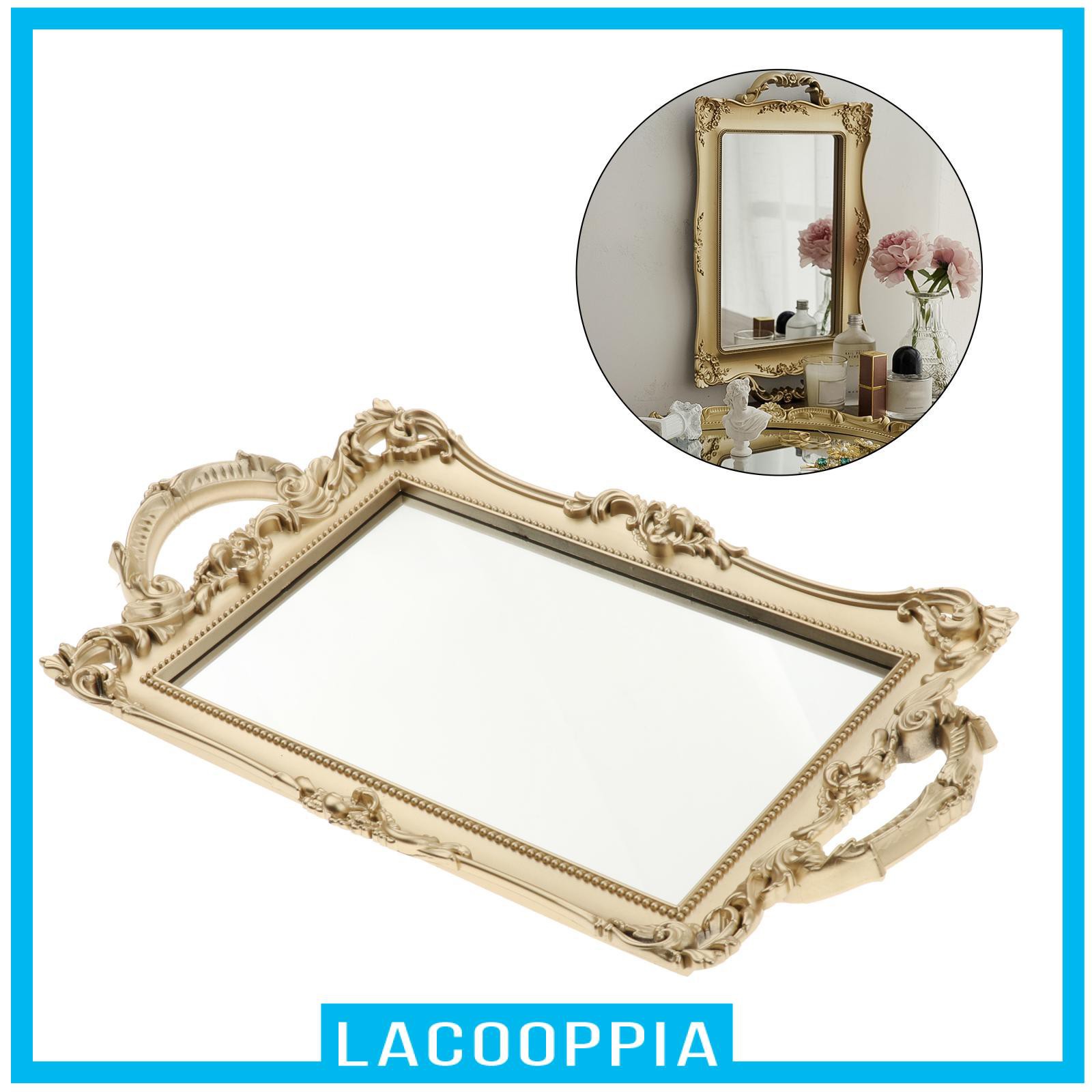 Lacooppia Vintage Mirrored Vanity Tray Jewelry Tray Perfume Decorative Tray Shopee Philippines