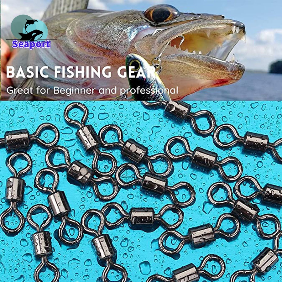 Fishing Swivel Solid Connector Ball Bearing Snap Fishing Swivels