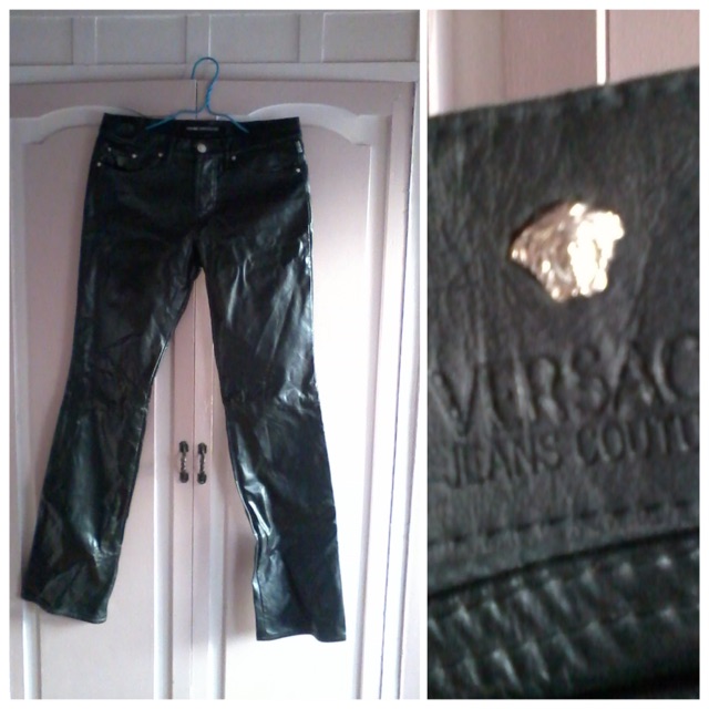 versace leather pants