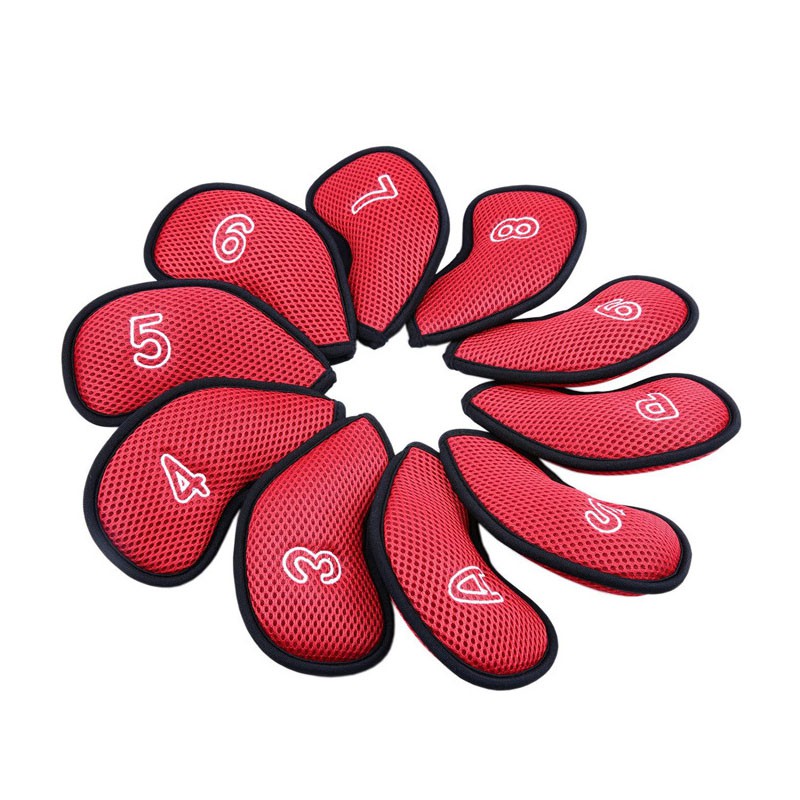 Golf 10Pcs/Pack New Meshy Nylon Golf Iron Covers Set Golf Club