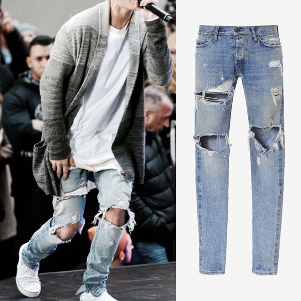 mens jeans with elastic waist and zipper