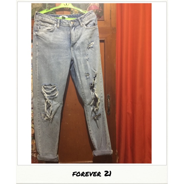 high waisted boyfriend jeans forever 21