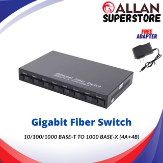 Allan Superstore Gigabit Fibre Switch, Ethernet Switch 8-Port 10 100 1000 Base-T To Base-X