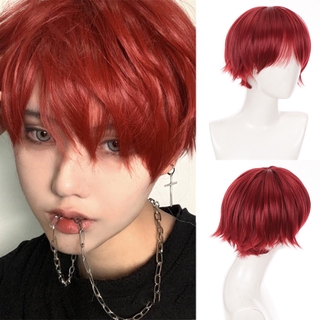 Short Ix Cut Straight Black White Yellow Half Coslay Anime Costume Halloween Wigs Synthetic Hair Wit Shopee Philippines