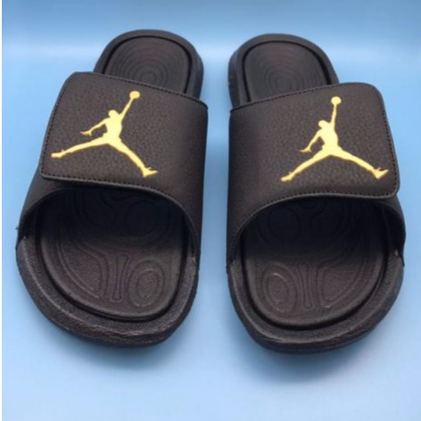 jordan slides black and gold