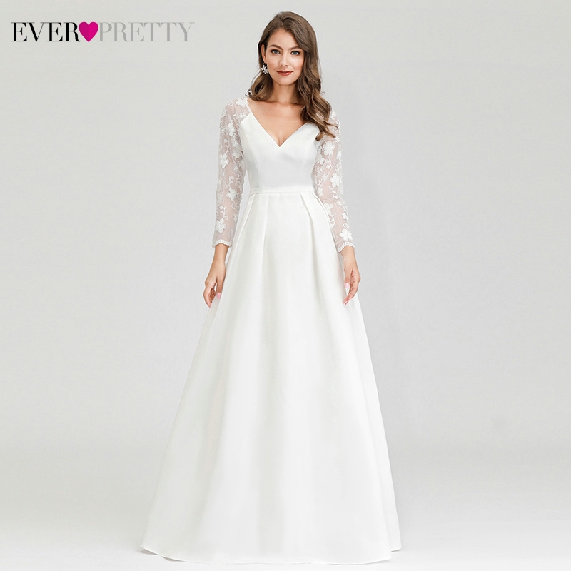 long white lace wedding dress