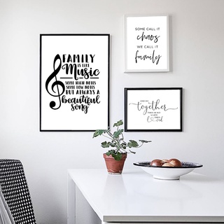 Simple Style Family Quote Poster Canvas Painting Music Note Wall Art Pictures Living Room Nordic Decor Home #2